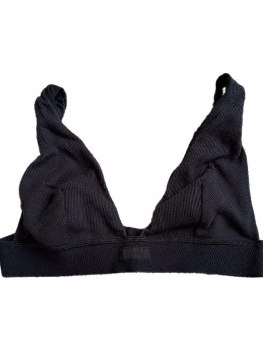 skims rib stretch cotton plunge bralette